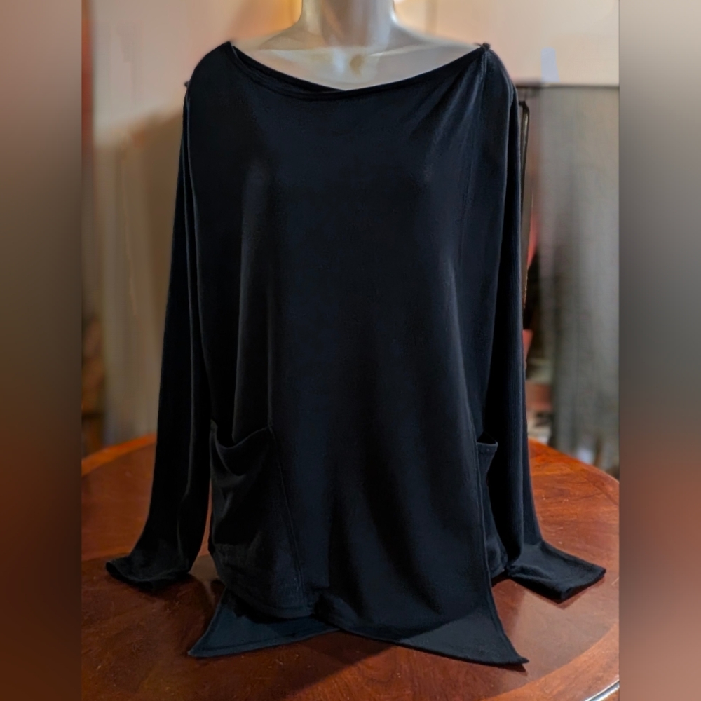 Simply Vera (Vera Wang) Simply Breathe Black Large Lightweight Cardigan